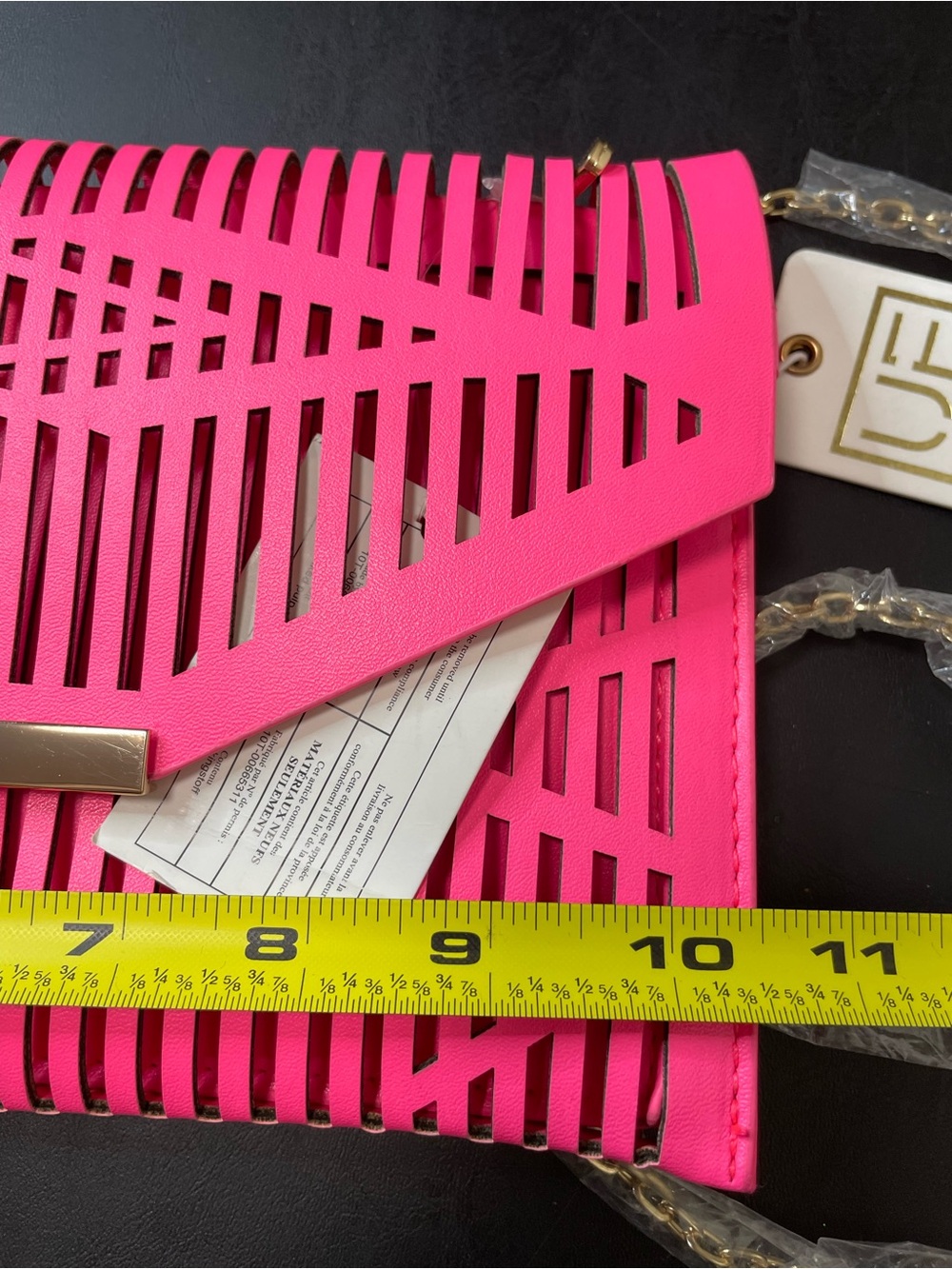 Urban Expressions Neon Pink Laser Cut Clutch NWT - Picture 5 of 6